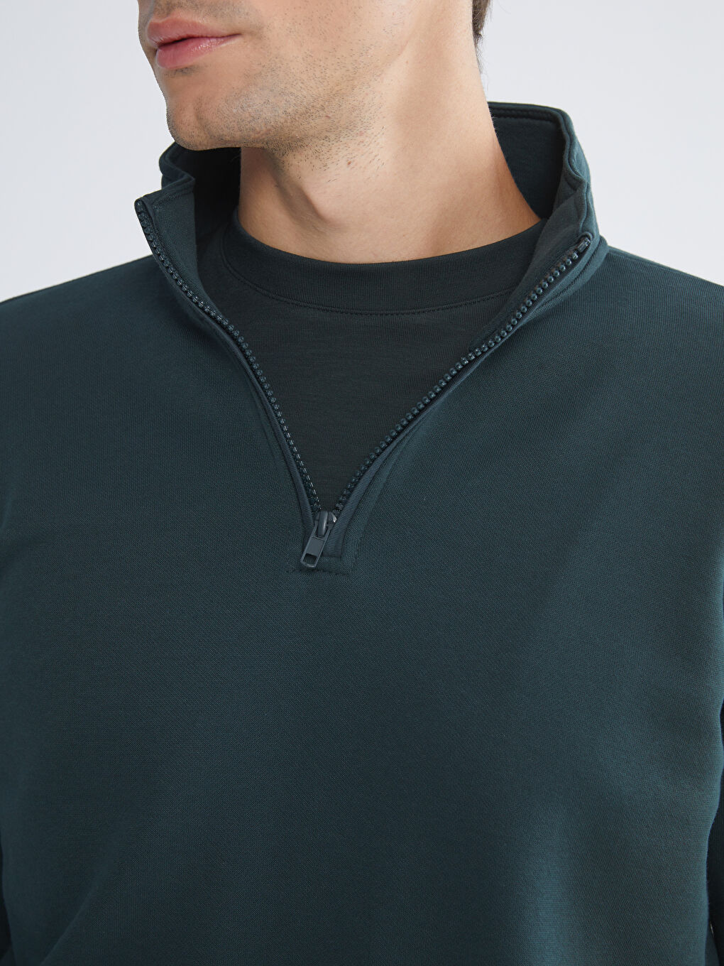 Funnel Neck Long Sleeve Men's Thick Sweatshirt-4