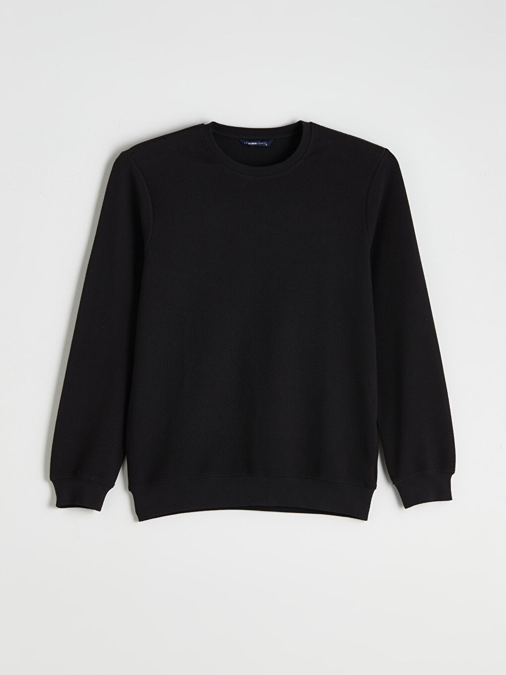 Crew Neck Long Sleeve Men's Textured Sweatshirt