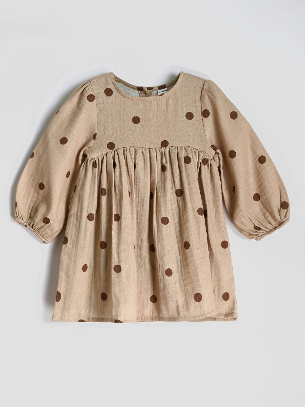 Robe en Popeline à Col Rond pour Filles