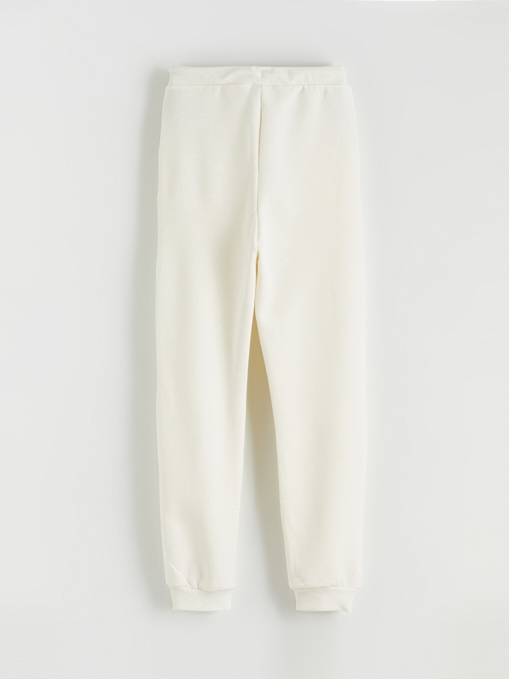Ekru Beli Lastikli Kız Çocuk Jogger Eşofman Altı-1