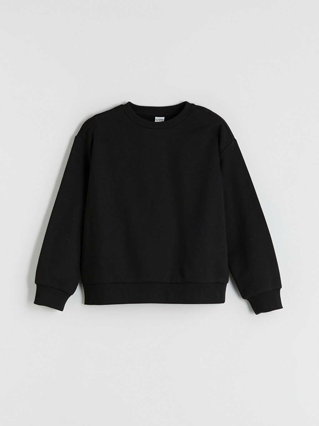 Siyah Bisiklet Yaka Kız Çocuk Sweatshirt