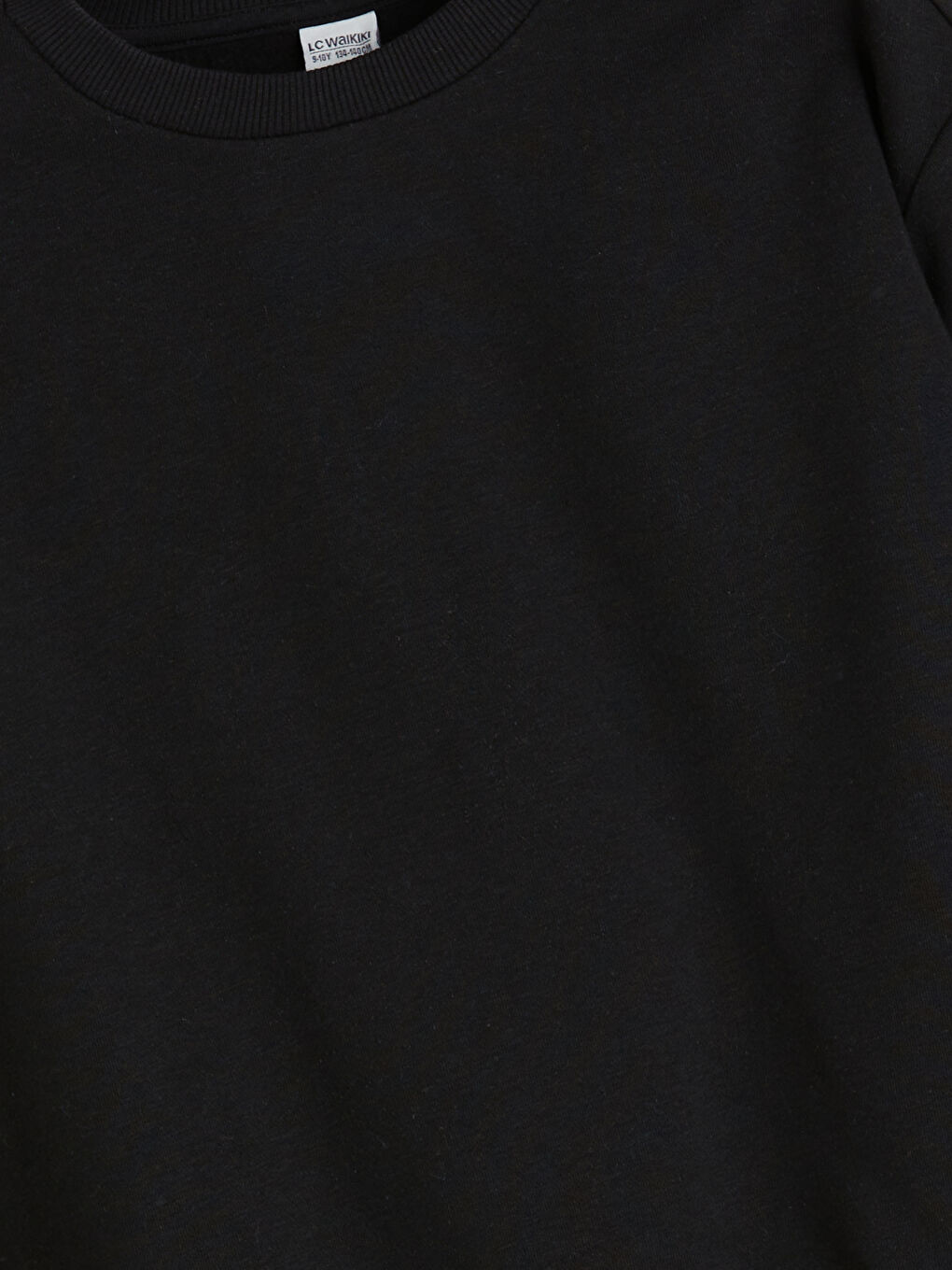 Siyah Bisiklet Yaka Kız Çocuk Sweatshirt-2