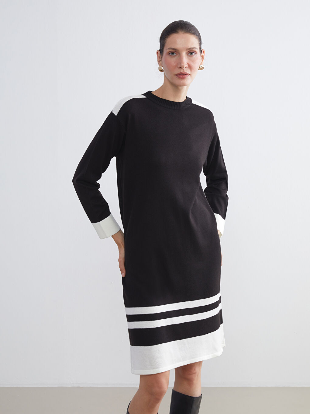 LCW Grace Woman BLACK Dress -W58668Z8-CVL