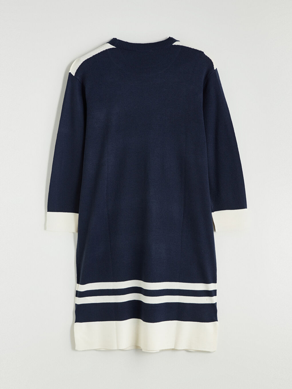 Crew Neck Color Block Knitwear Dress-5