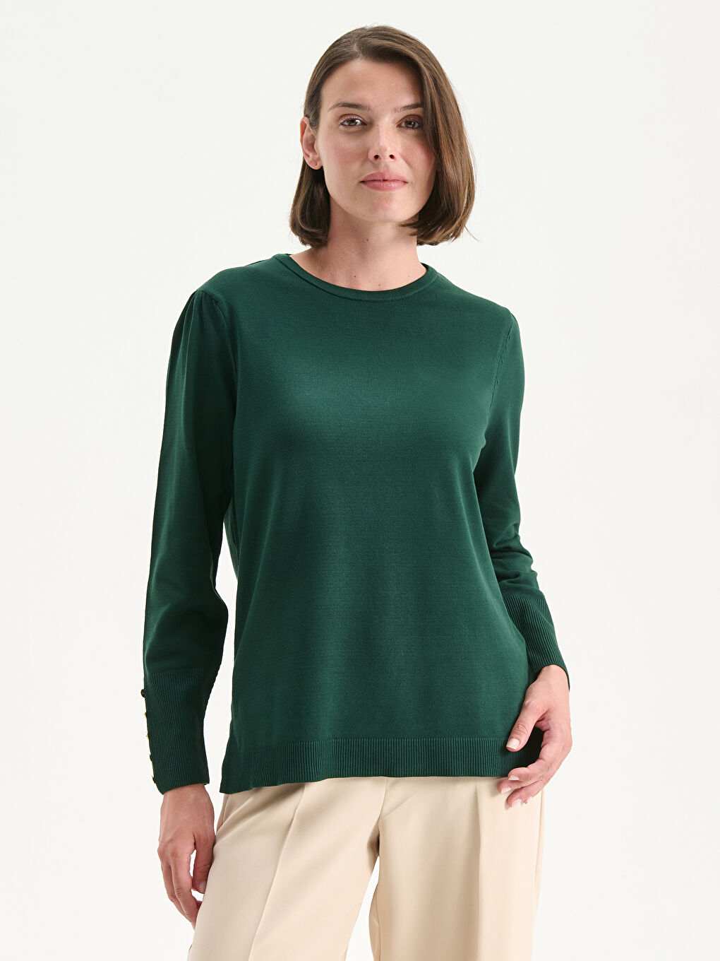 Crew Neck Women's Knitwear Sweater
