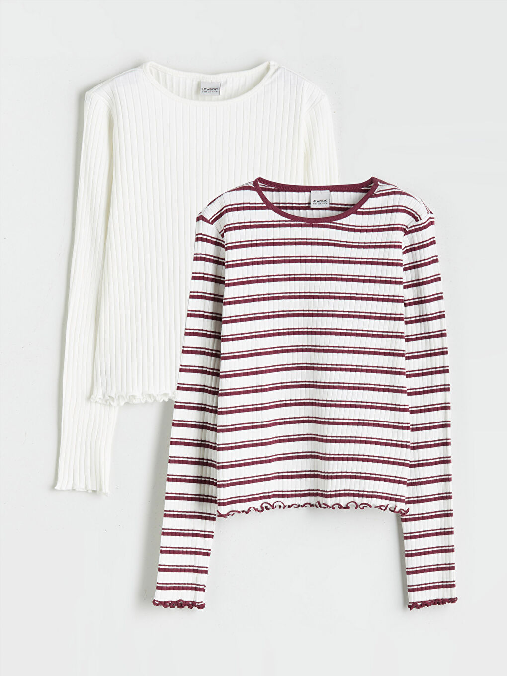 LCW Kids Crew Neck Girls' T-Shirt Set (2 Pieces) -W58678Z4-R9J