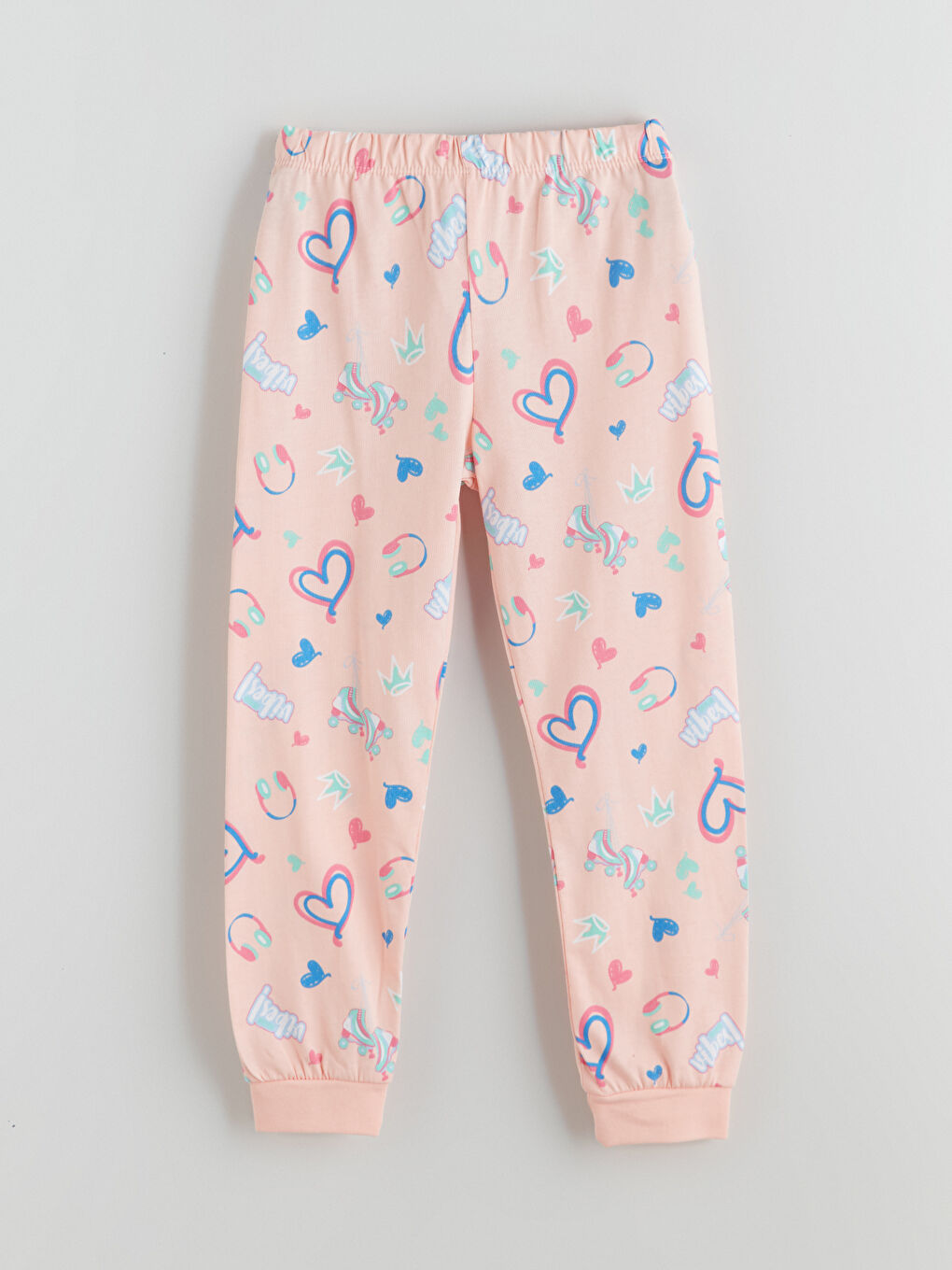 Crew Neck Printed Girls' Pyjama Set-4