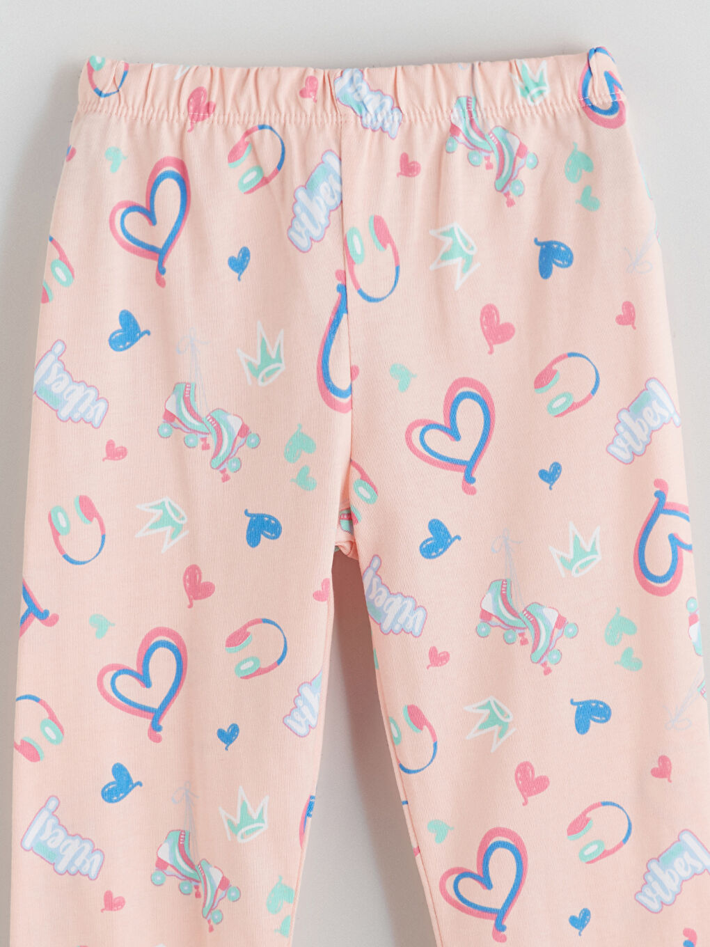 Crew Neck Printed Girls' Pyjama Set-5