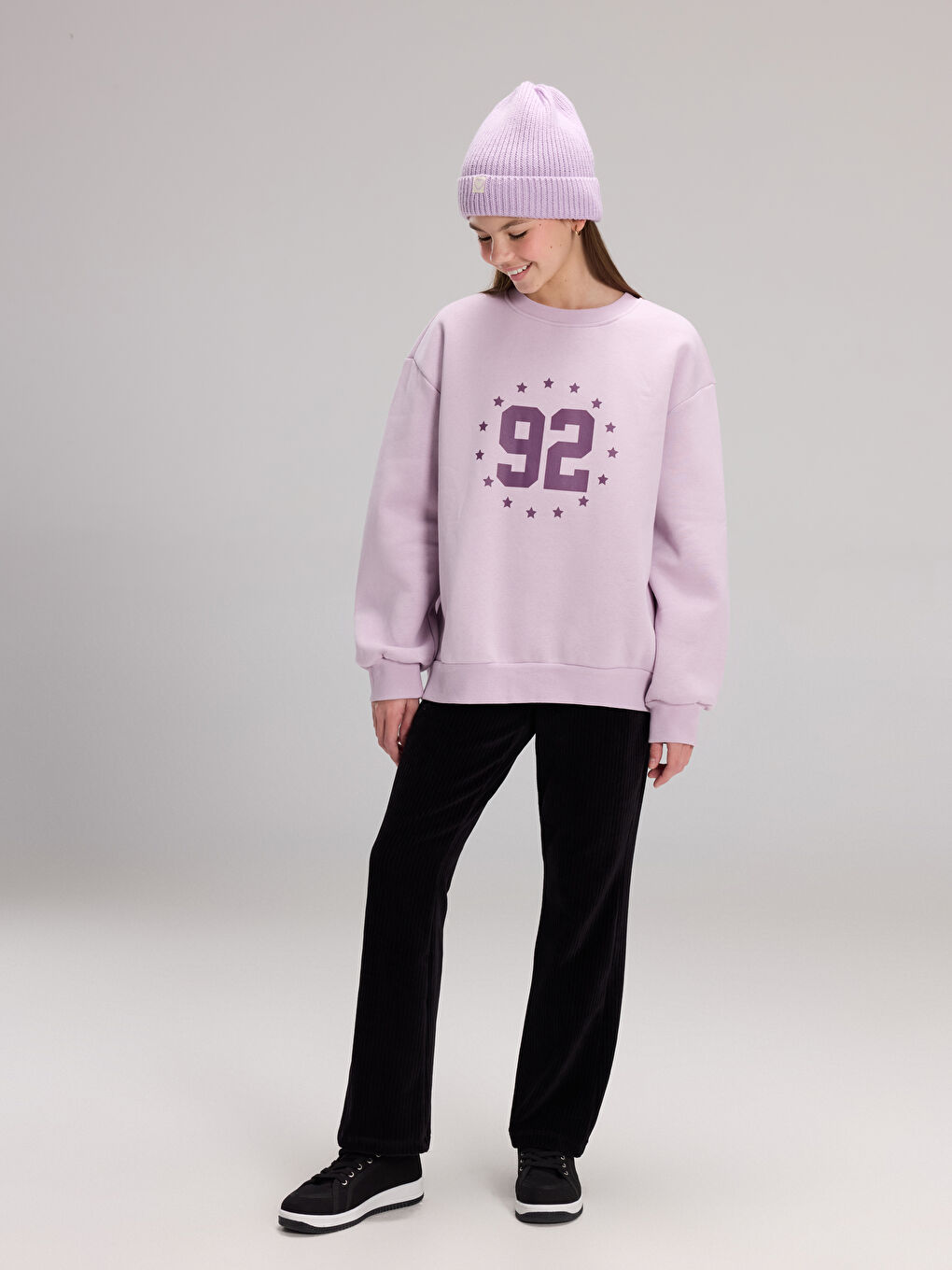 ليجن قطيفة واسع عند الكاحل بخصر مرن للبنات