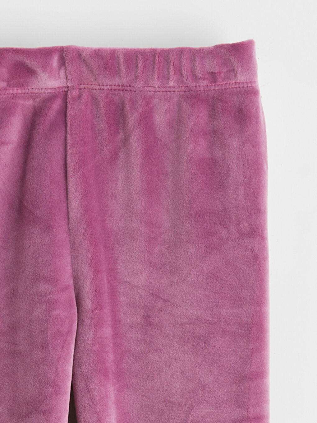 Mürdüm Beli Lastikli Kadife Kız Çocuk Tayt-1