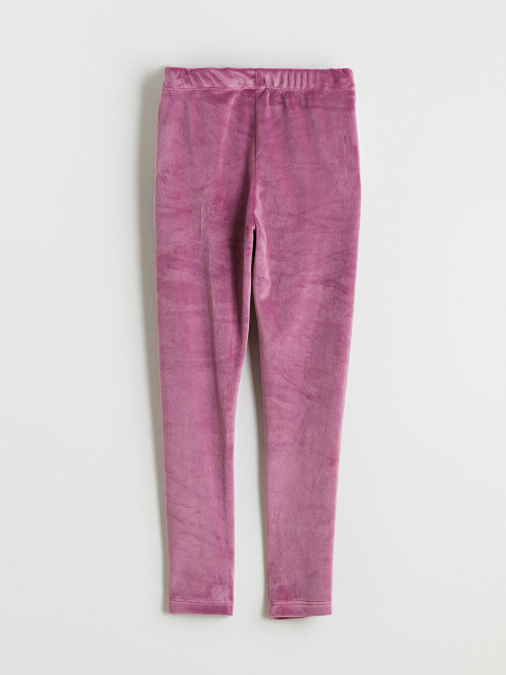 Mürdüm Beli Lastikli Kadife Kız Çocuk Tayt-2