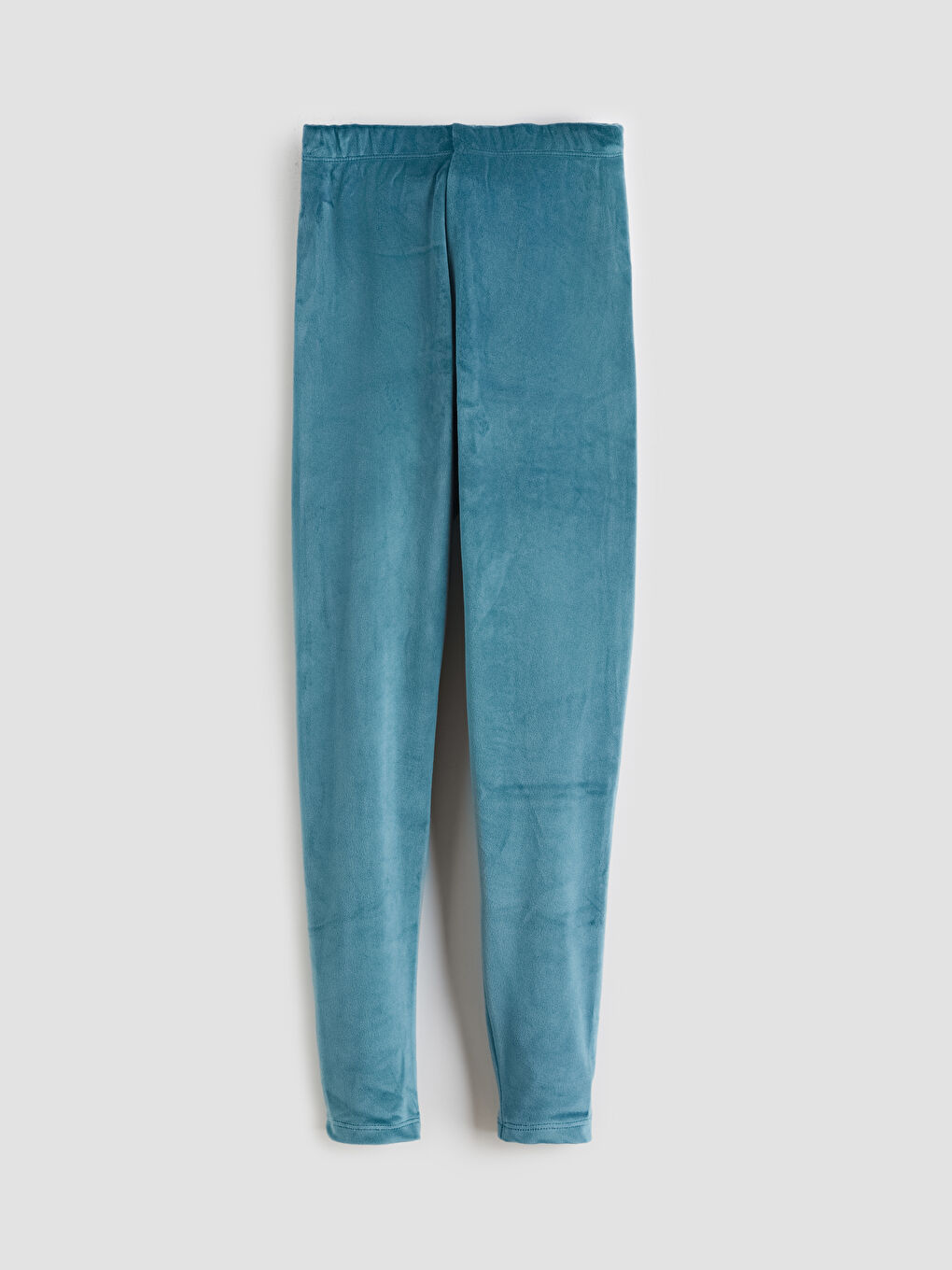 Petrol Beli Lastikli Kadife Kız Çocuk Tayt