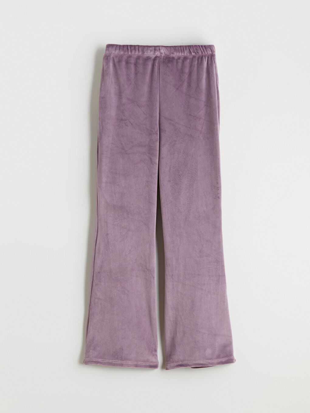 Mürdüm Beli Lastikli Kadife Kız Çocuk Tayt