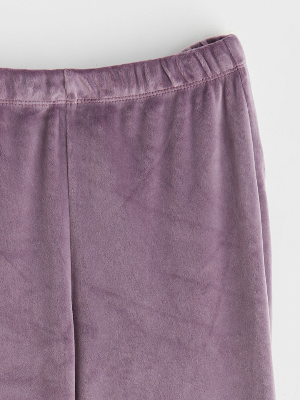 Mürdüm Beli Lastikli Kadife Kız Çocuk Tayt-1