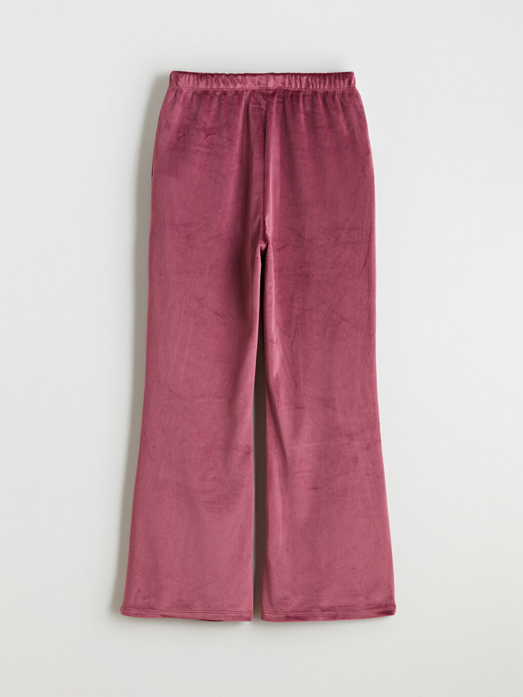 Mürdüm Beli Lastikli Kadife Kız Çocuk Tayt-2