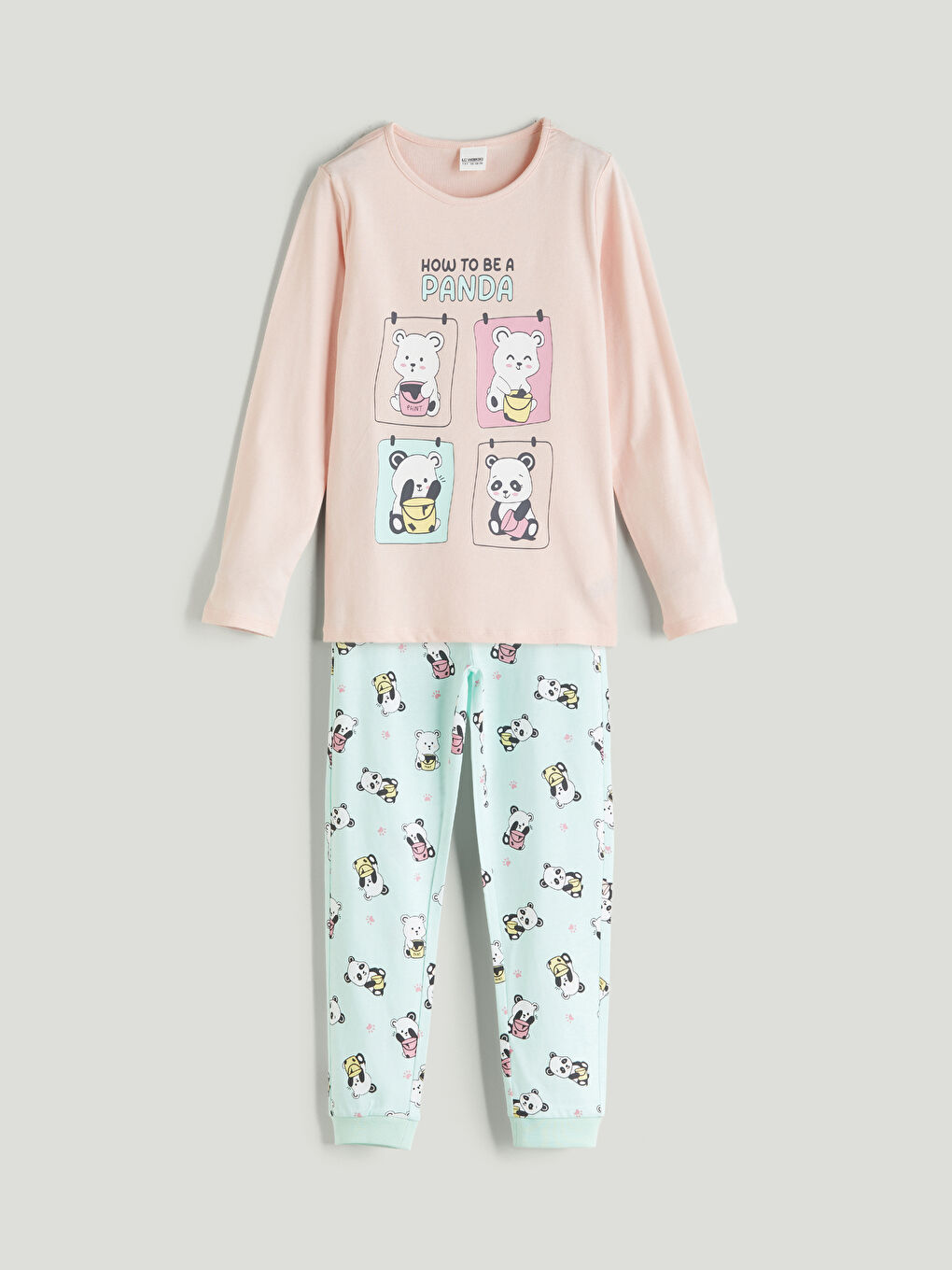Crew Neck Girls' Pyjama Set