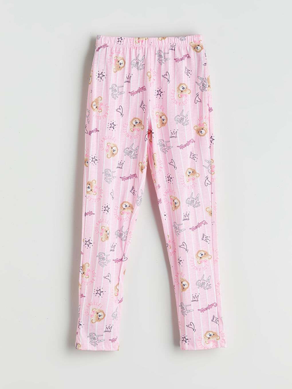 Collared Neck Girls' Pyjama Set-4