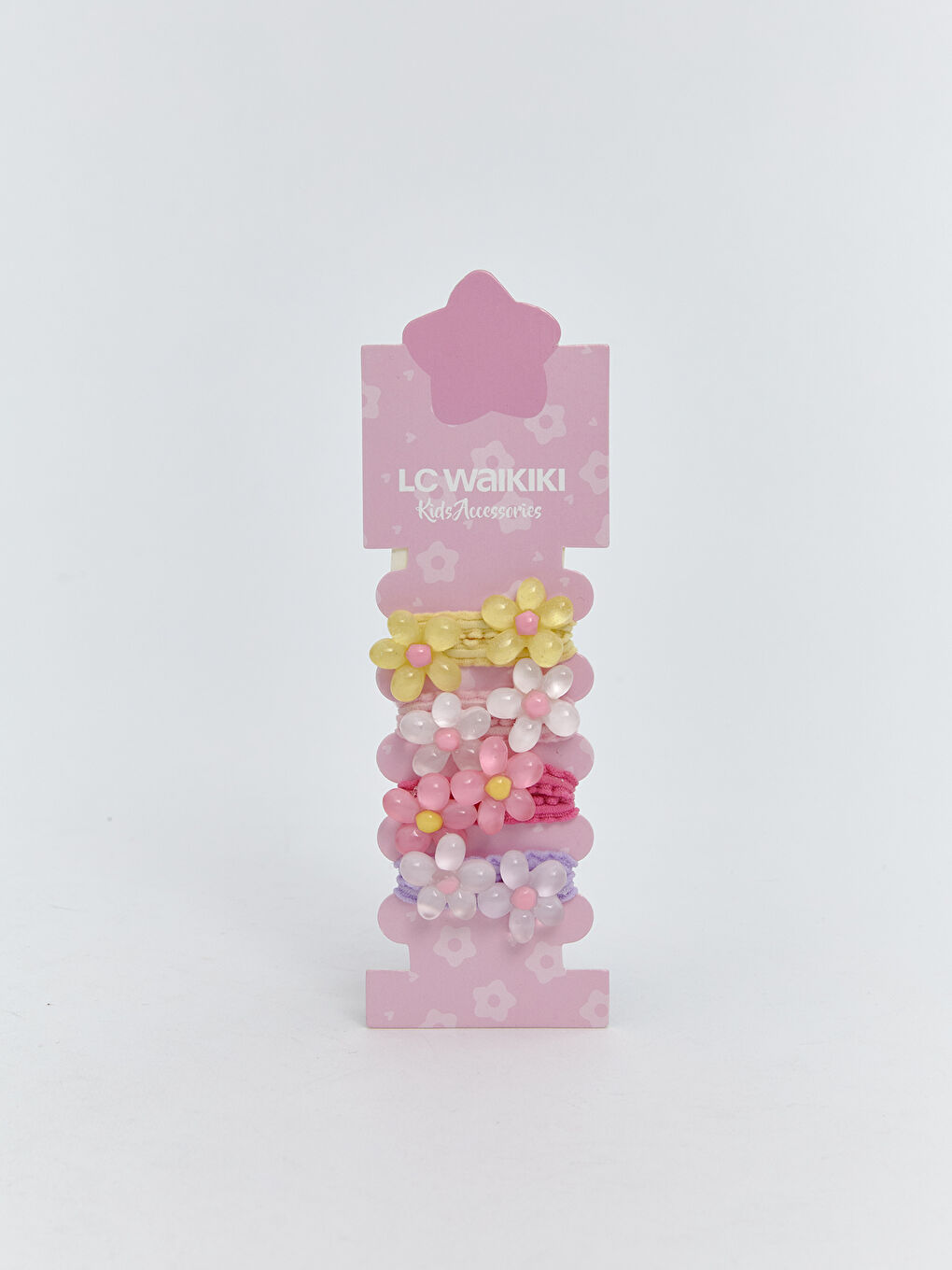 Karışık Çiçek Desenli Kız Çocuk Lastik Toka Seti 8'li