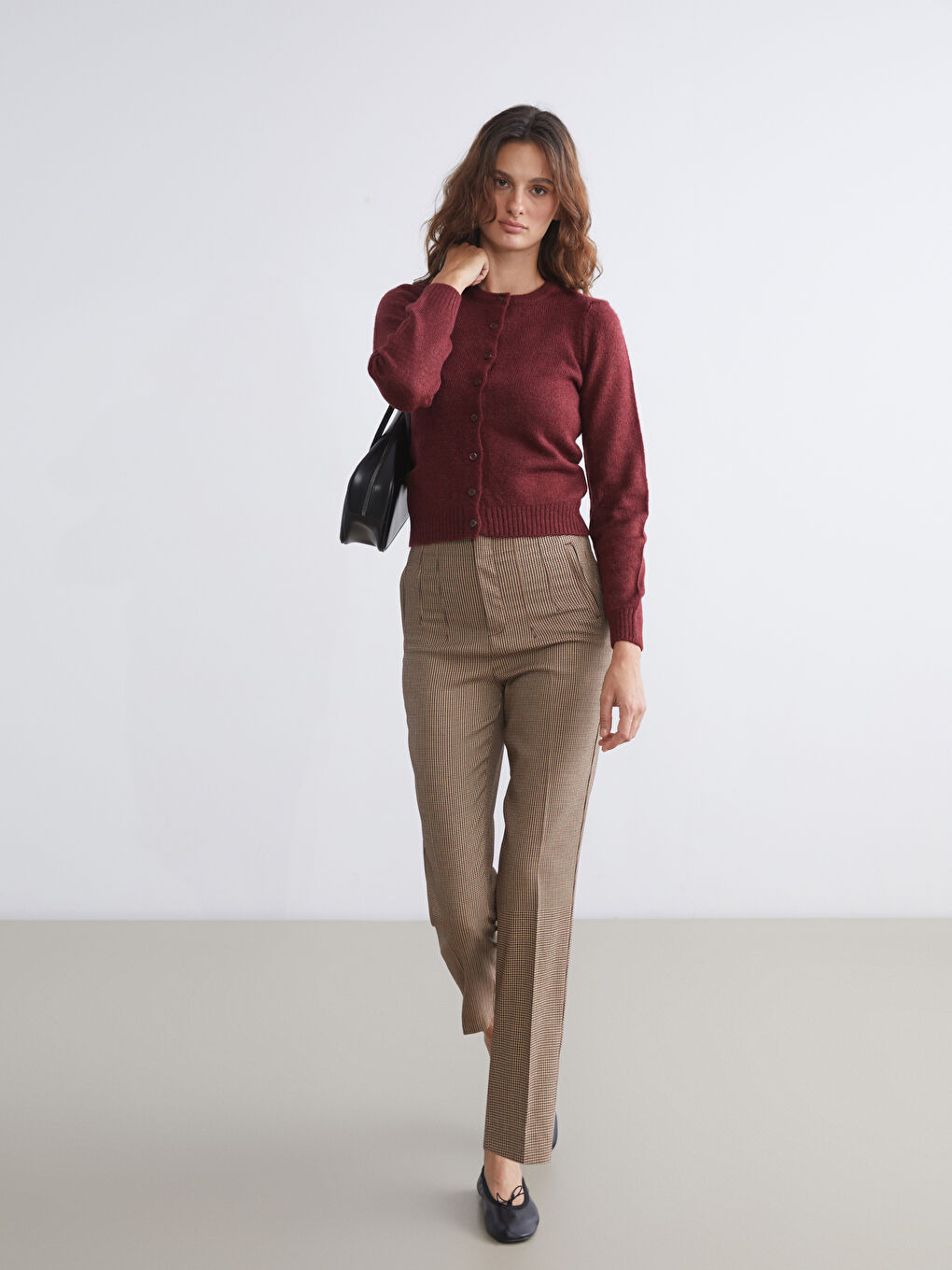 LCW Vision Slim Fit Patterned Carrot Fit Women's Trousers -W58812Z8-LLL