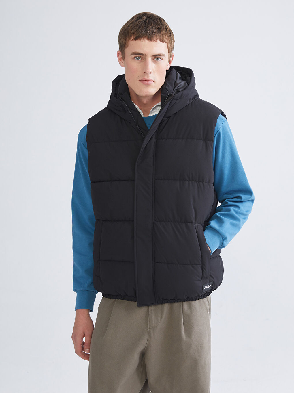 XSIDE Regular Fit Hooded Men's Puffer Gilet -W58816Z8-CVL