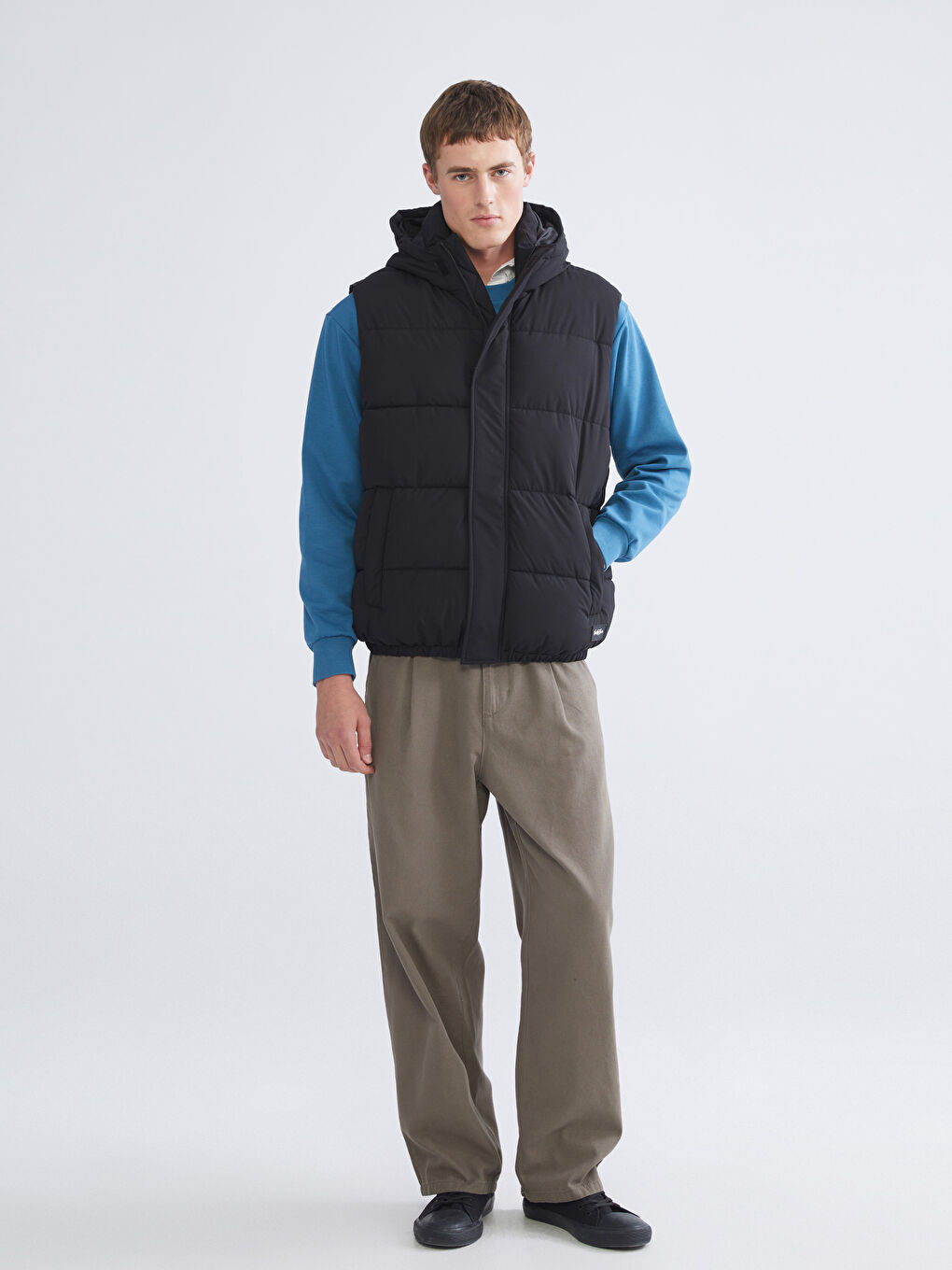 XSIDE Regular Fit Hooded Men's Puffer Gilet -W58816Z8-CVL