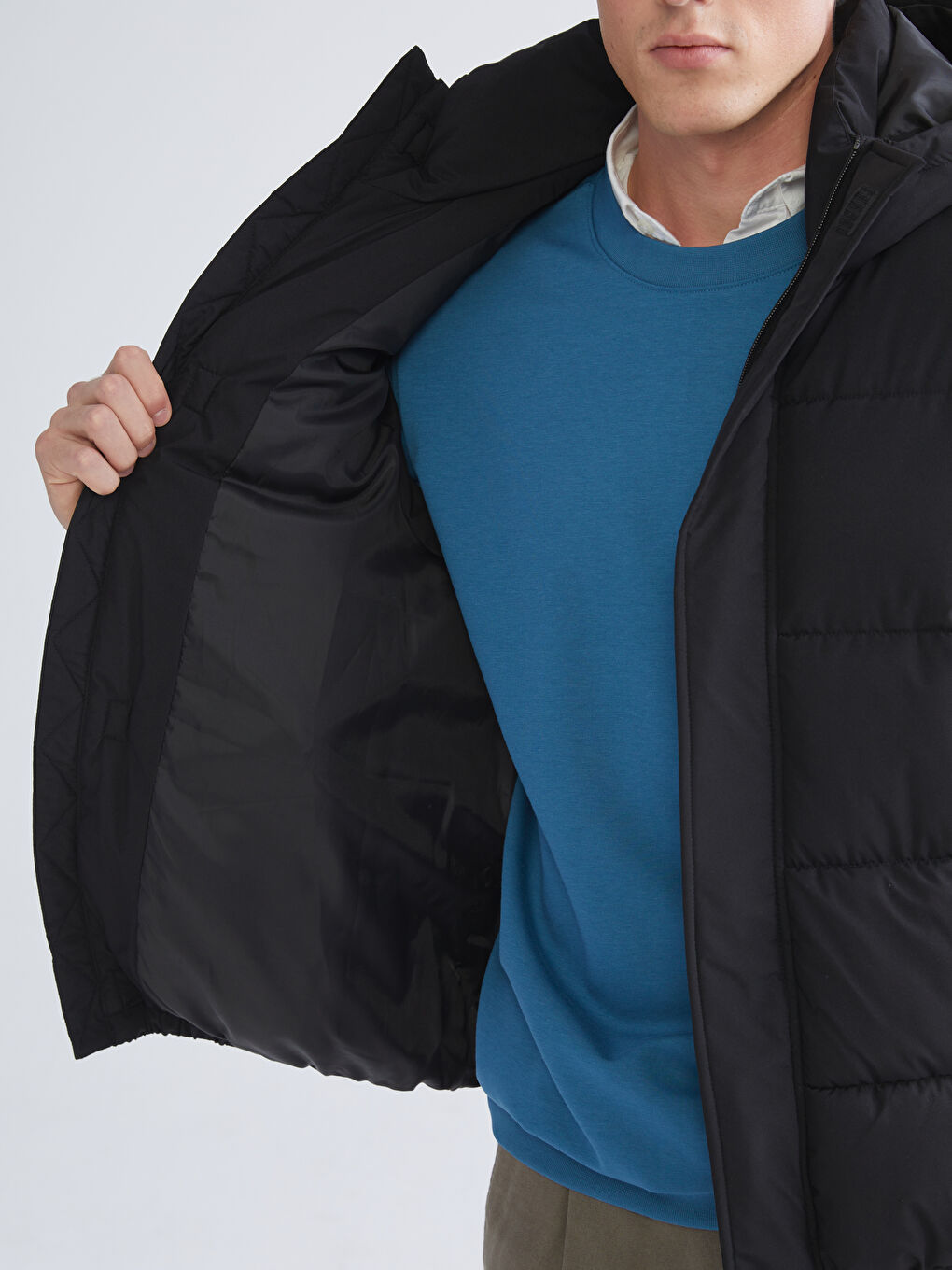 XSIDE Regular Fit Hooded Men's Puffer Gilet -W58816Z8-CVL