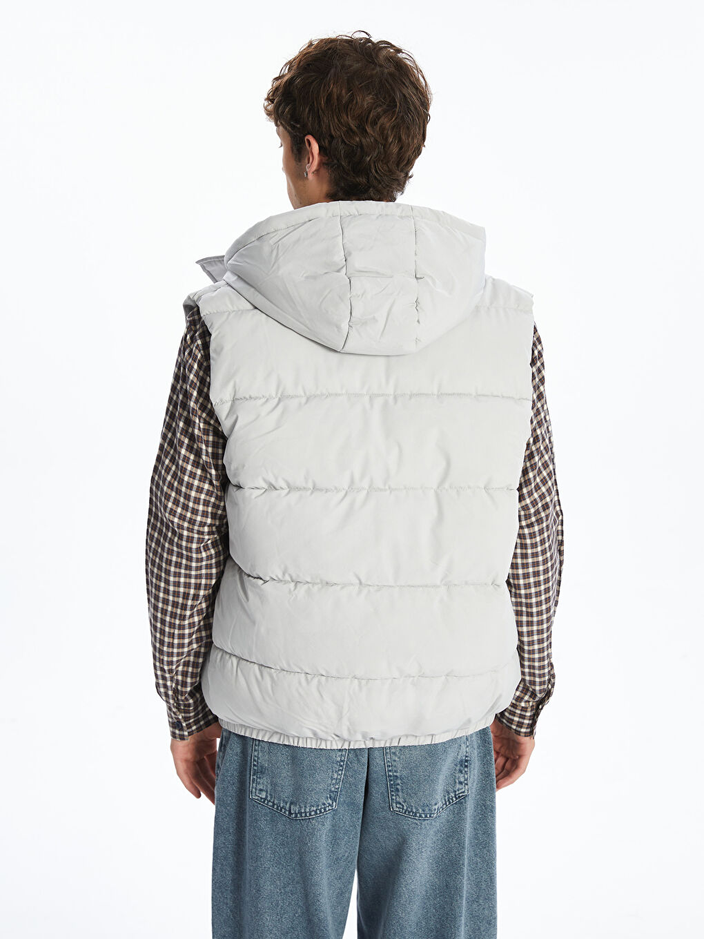 Regular Fit Hooded Men's Puffer Gilet-4