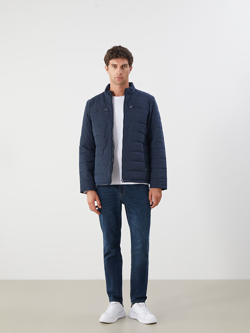 Standard Fit Funnel Neck Men's Puffer Coat-1