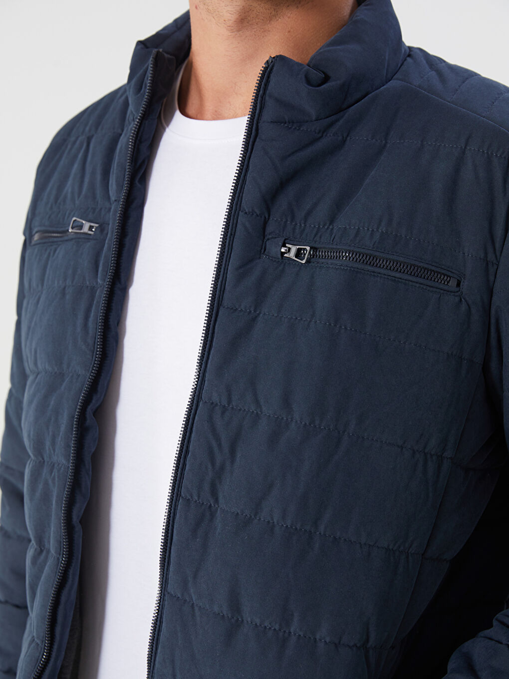 Standard Fit Funnel Neck Men's Puffer Coat-2