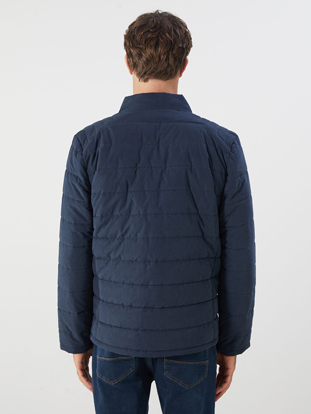 Standard Fit Funnel Neck Men's Puffer Coat-4