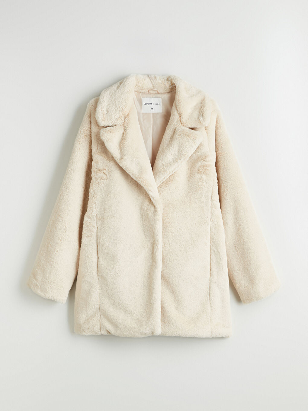 Jacket Neck Women's Fur Overcoat-5