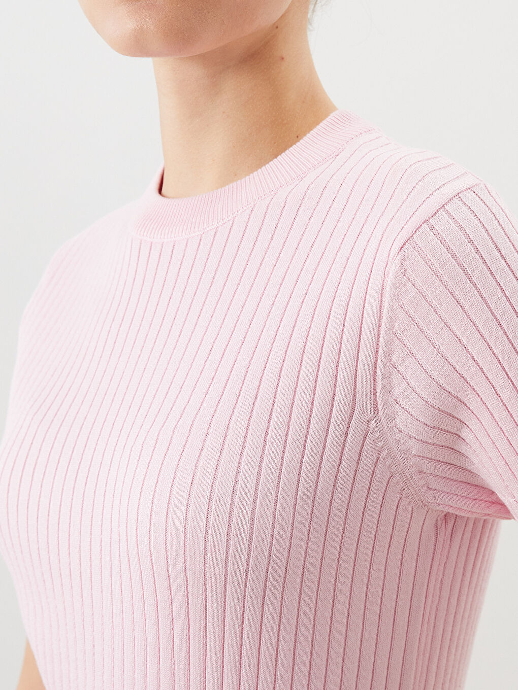 Crew Neck Textured Women's Knitwear Sweater-3