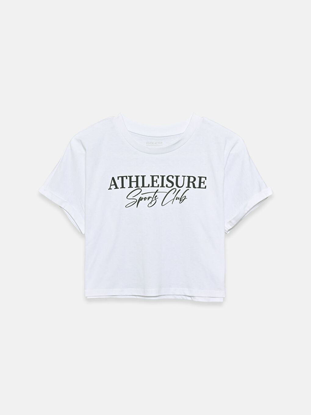 Кроп-топ с круглым вырезом и принтом