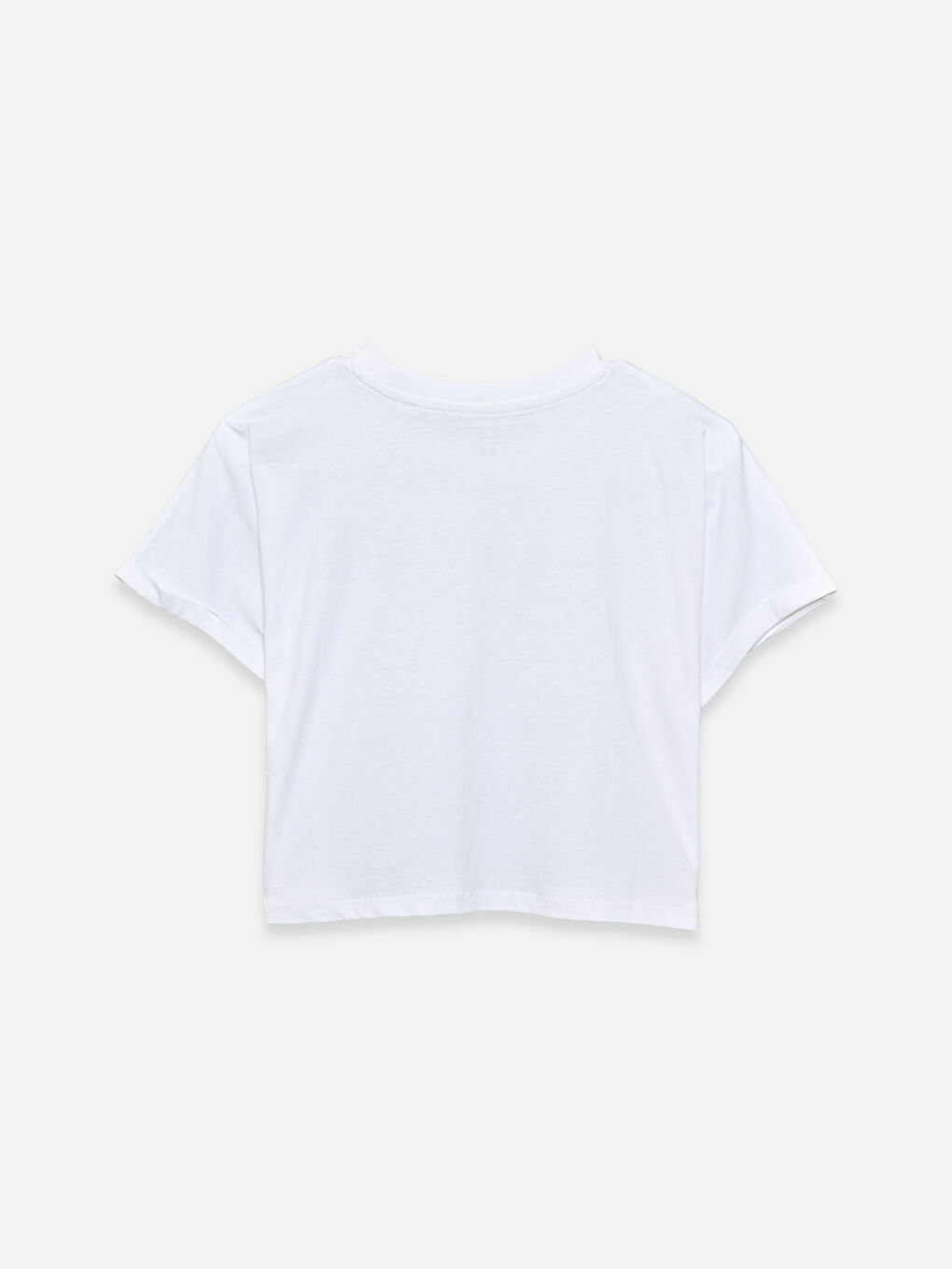 Кроп-топ с круглым вырезом и принтом-1