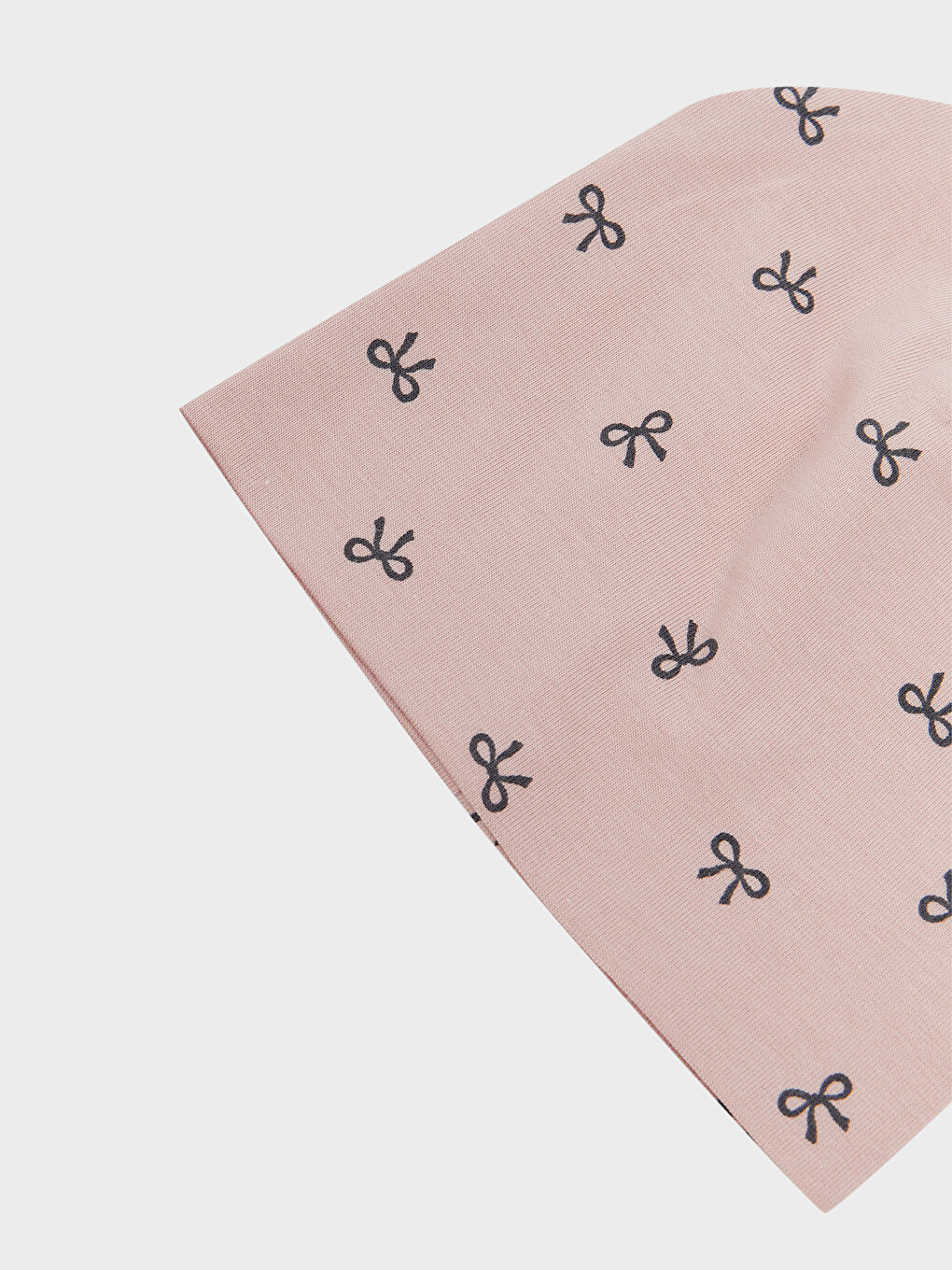 Pembe Fiyonk Desenli Kız Bebek Bere-1