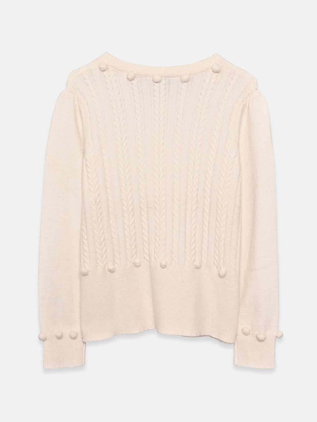 Кардиган из трикотажа с длинным рукавом и круглым вырезом, узорчатый, для женщин-5