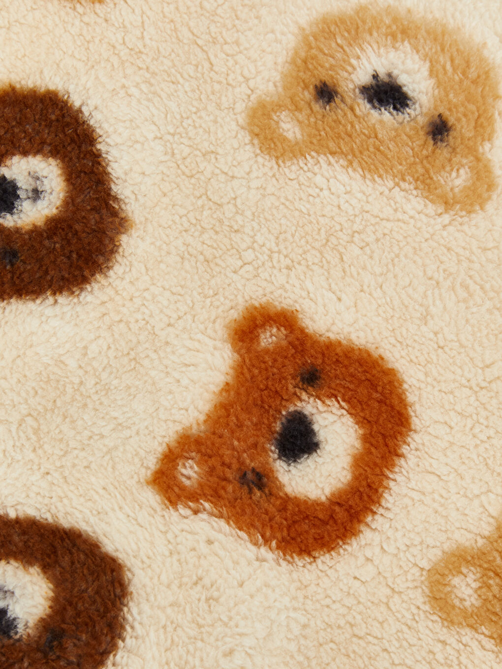 Bej Ayıcık Baskılı Erkek Bebek Pelüş Battaniye 80x100 cm-2