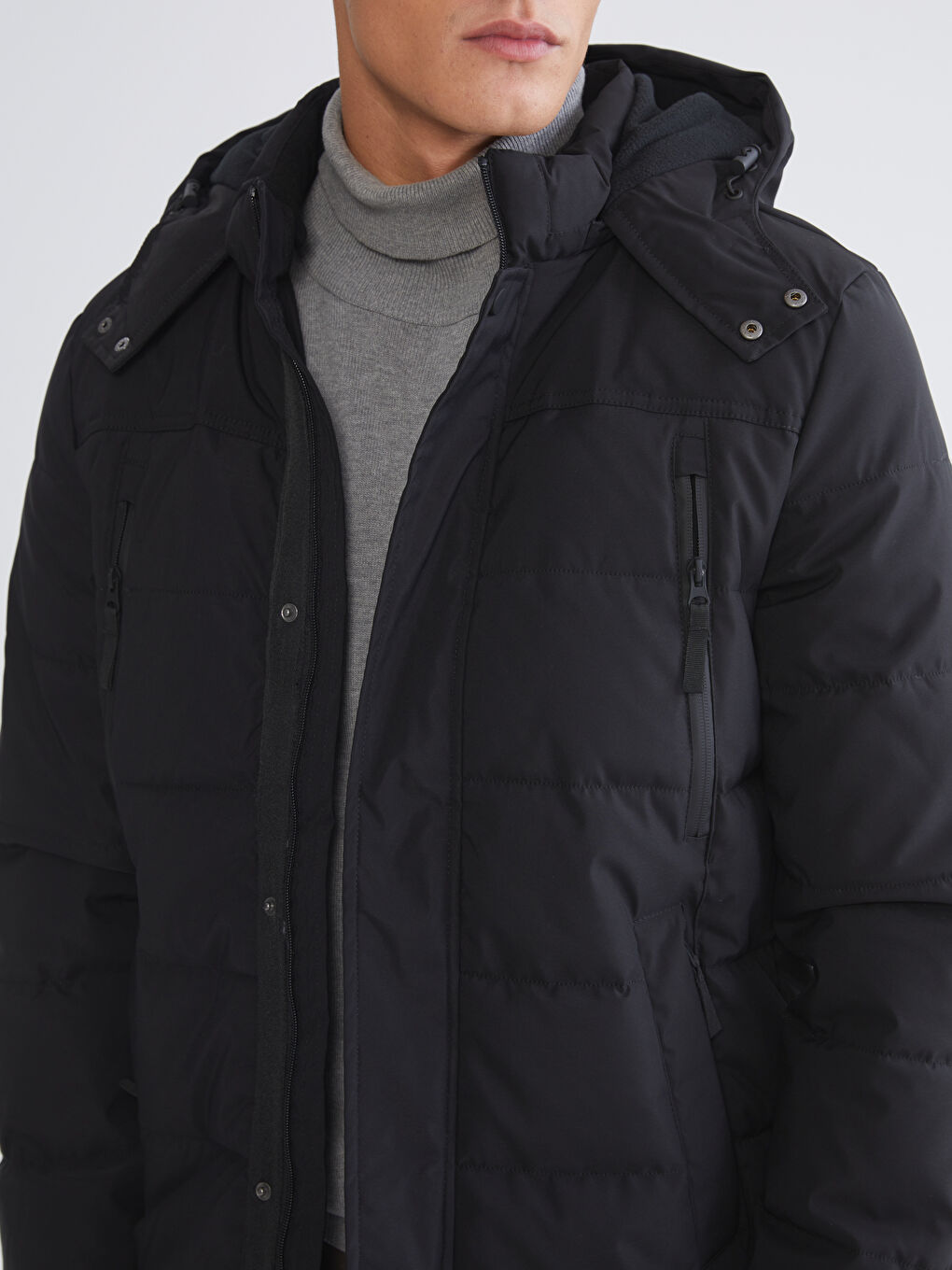 Standard Fit Hooded Men's Coat-2