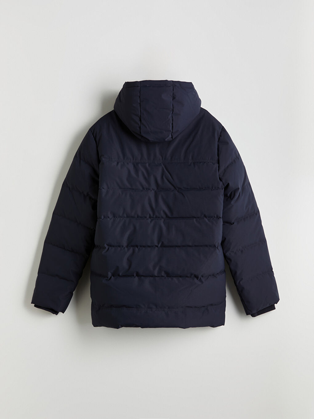 Lacivert Standart Kalıp Kapüşonlu Erkek Mont-2