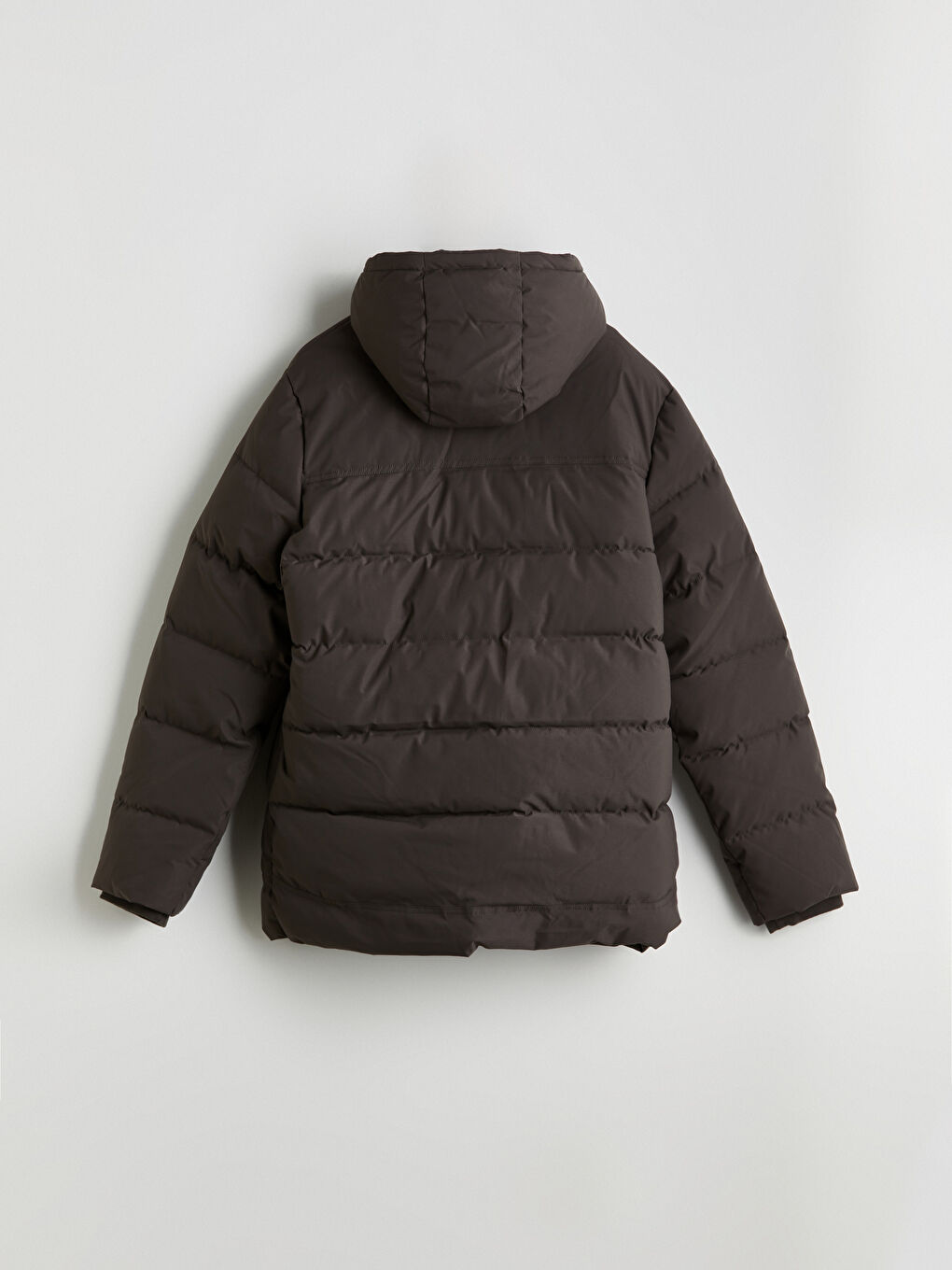 Haki Standart Kalıp Kapüşonlu Erkek Mont-8