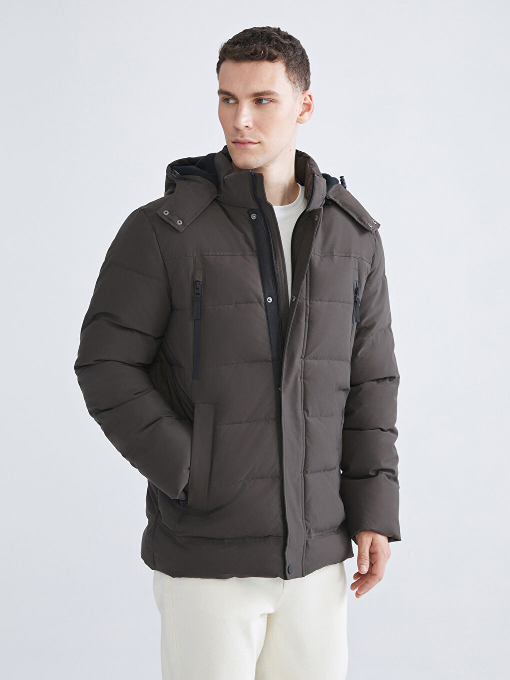 Standard Fit Hooded Men's Puffer Coat