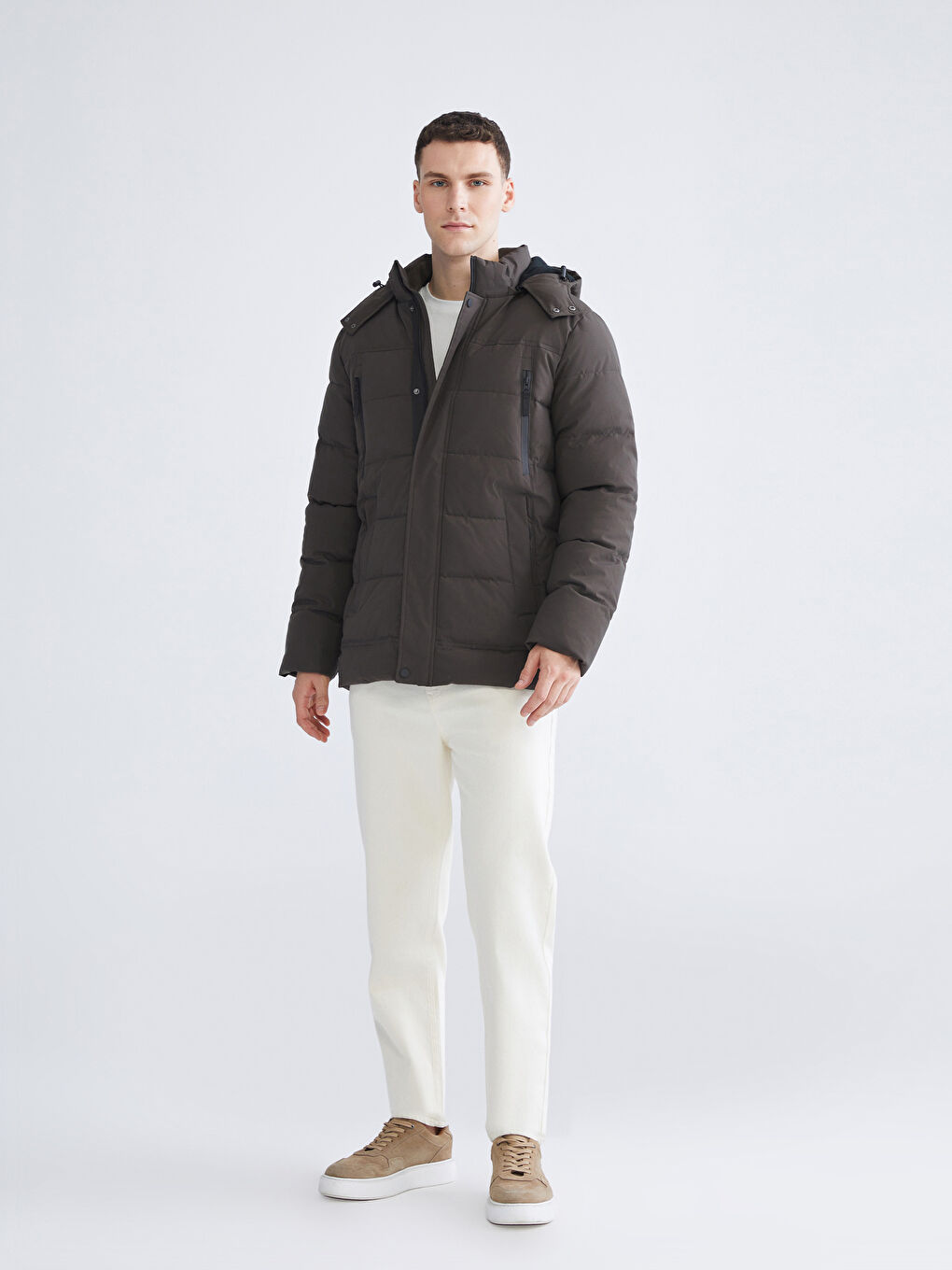 Standard Fit Hooded Men's Puffer Coat-1