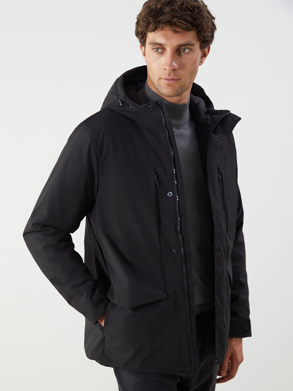 Standard Fit Hooded Men's Coat