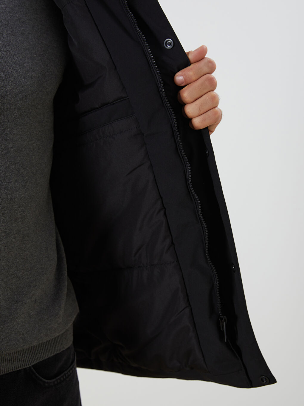 Standard Fit Hooded Men's Coat-3