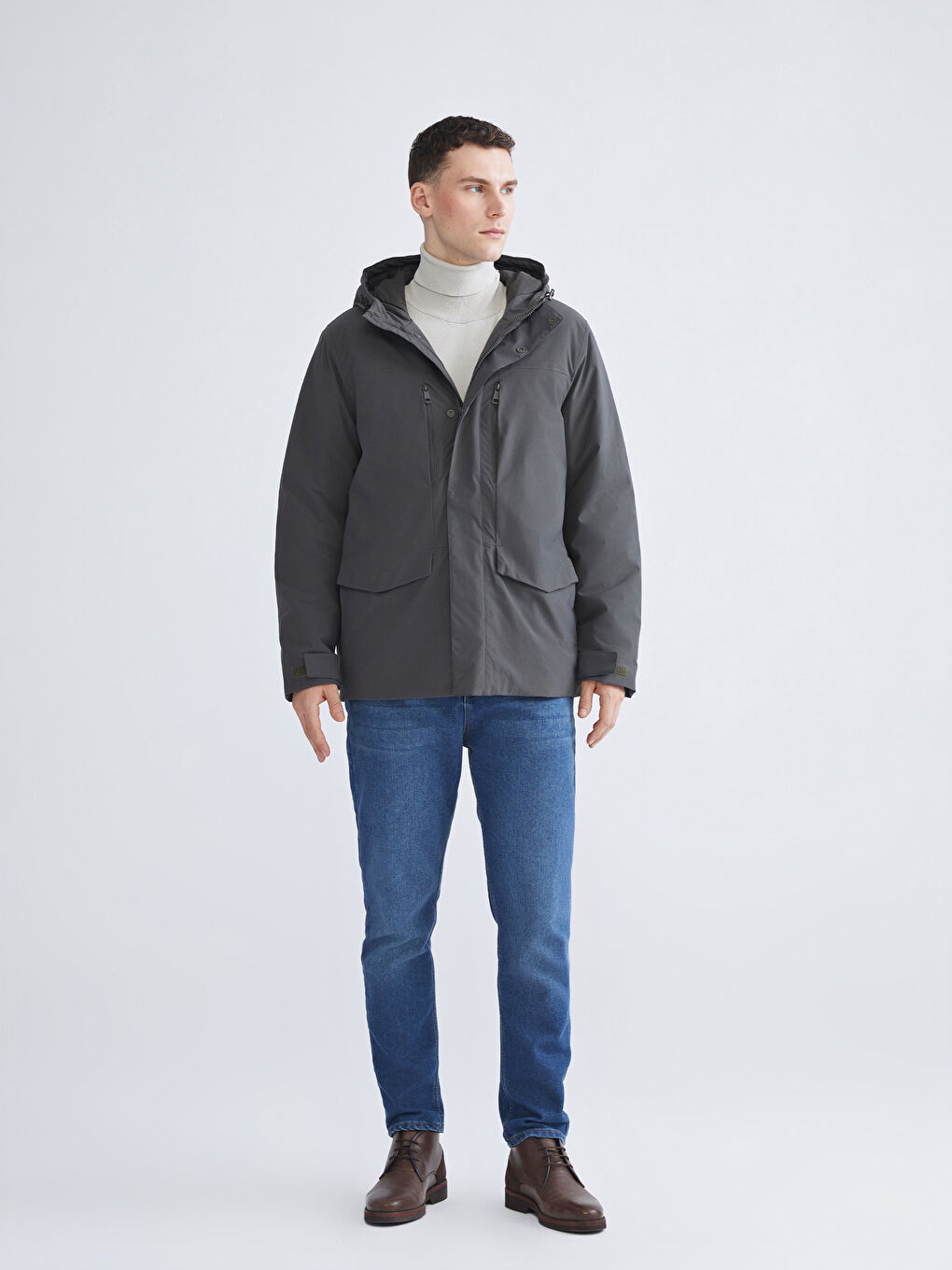 Standard Fit Hooded Men's Coat-1