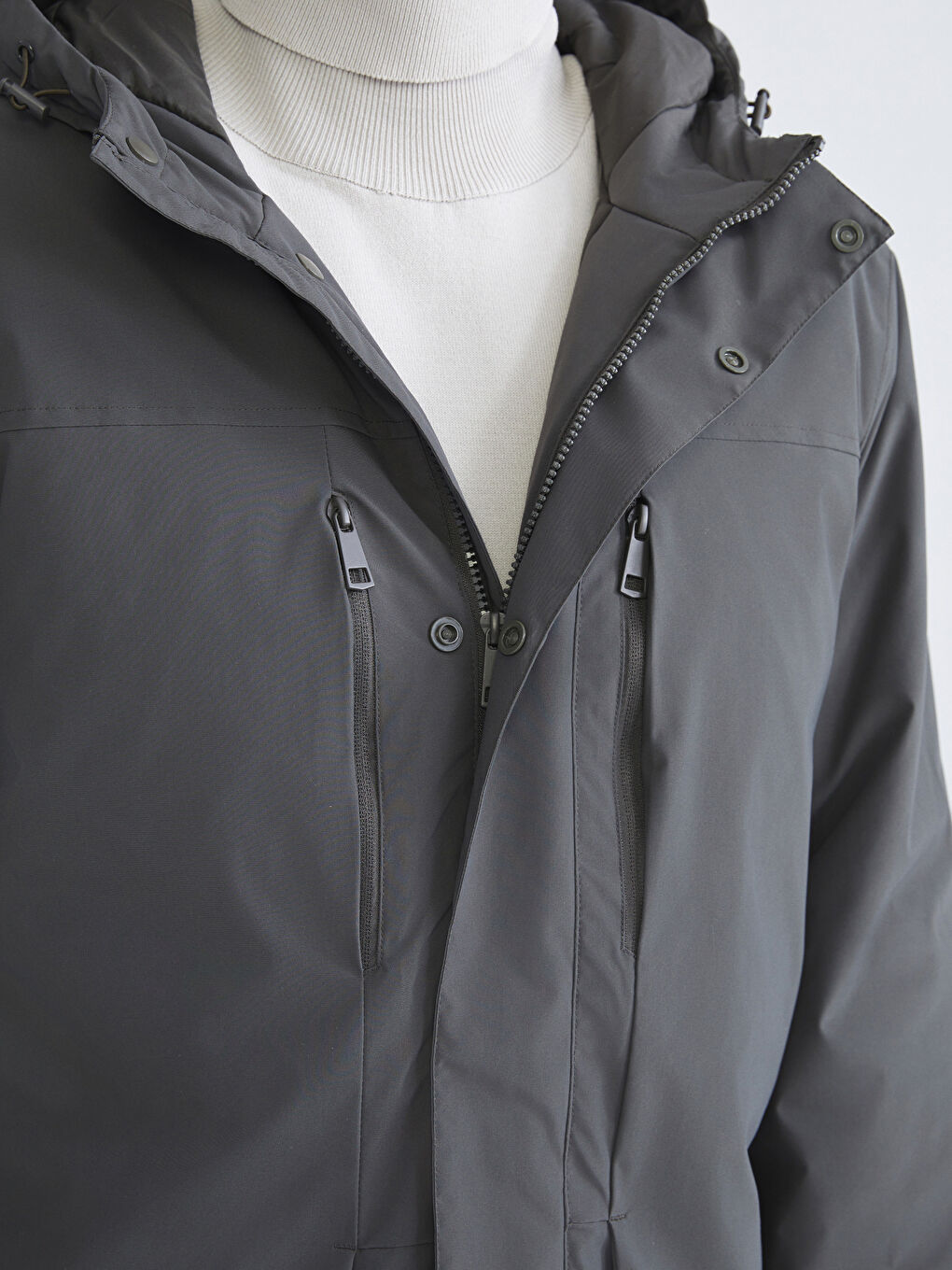 Standard Fit Hooded Men's Coat-2