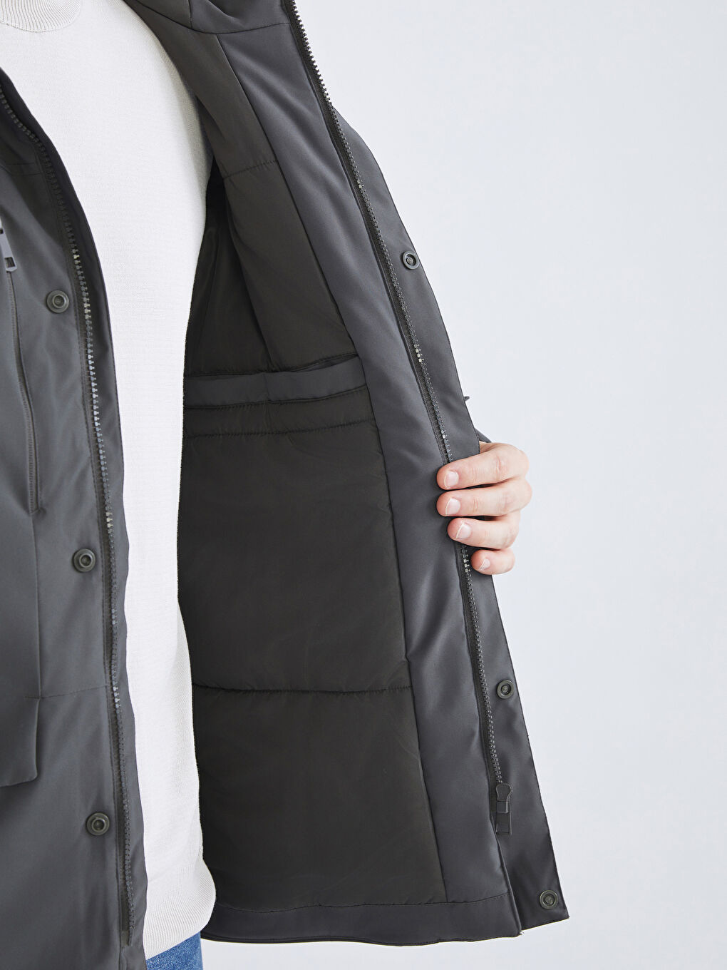 Standard Fit Hooded Men's Coat-3