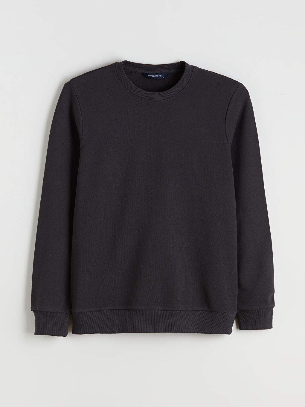 Antrasit Bisiklet Yaka Erkek Sweatshirt-4