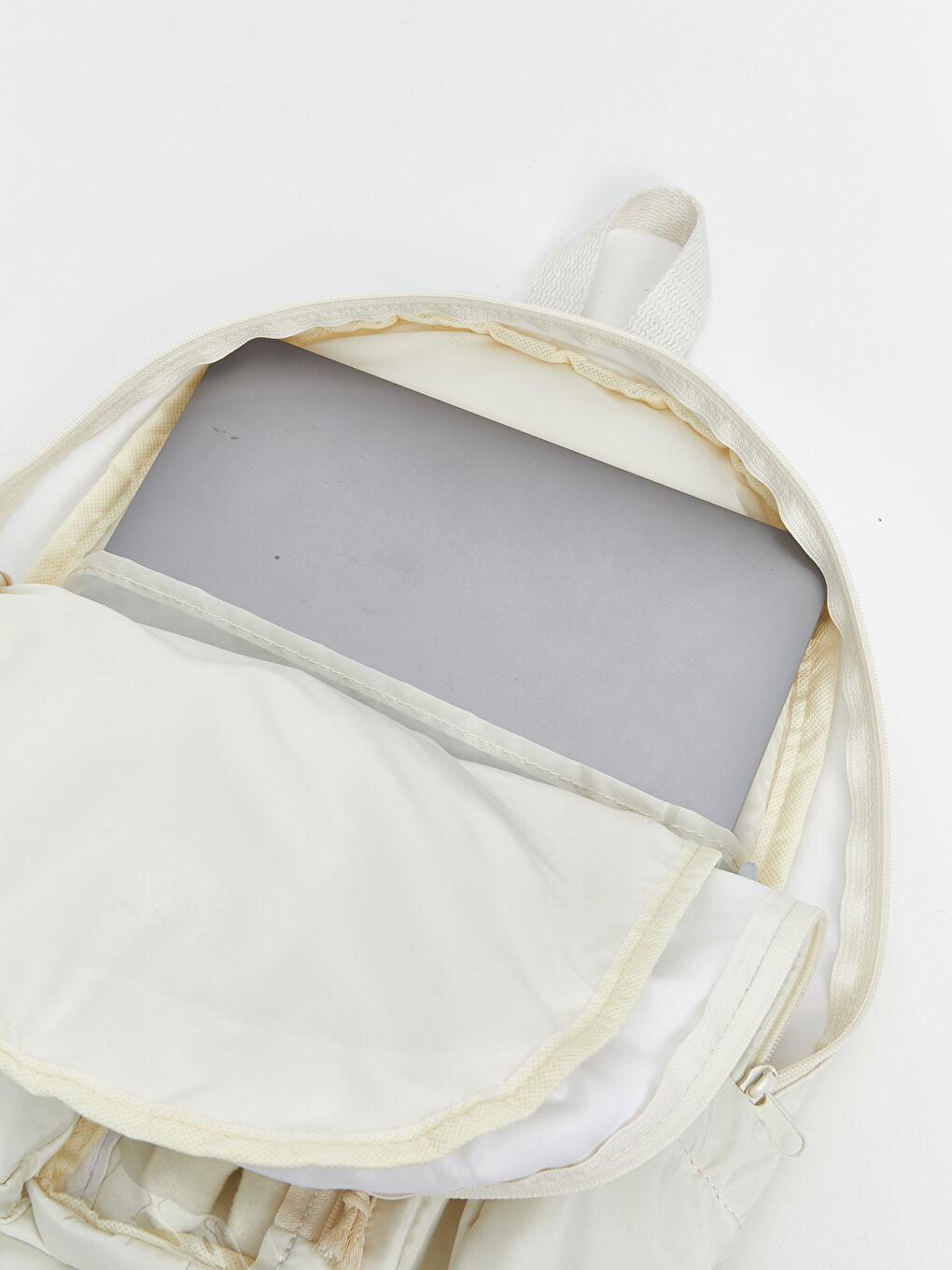 Ekru Çok Bölmeli Kız Çocuk Sırt Çantası-3