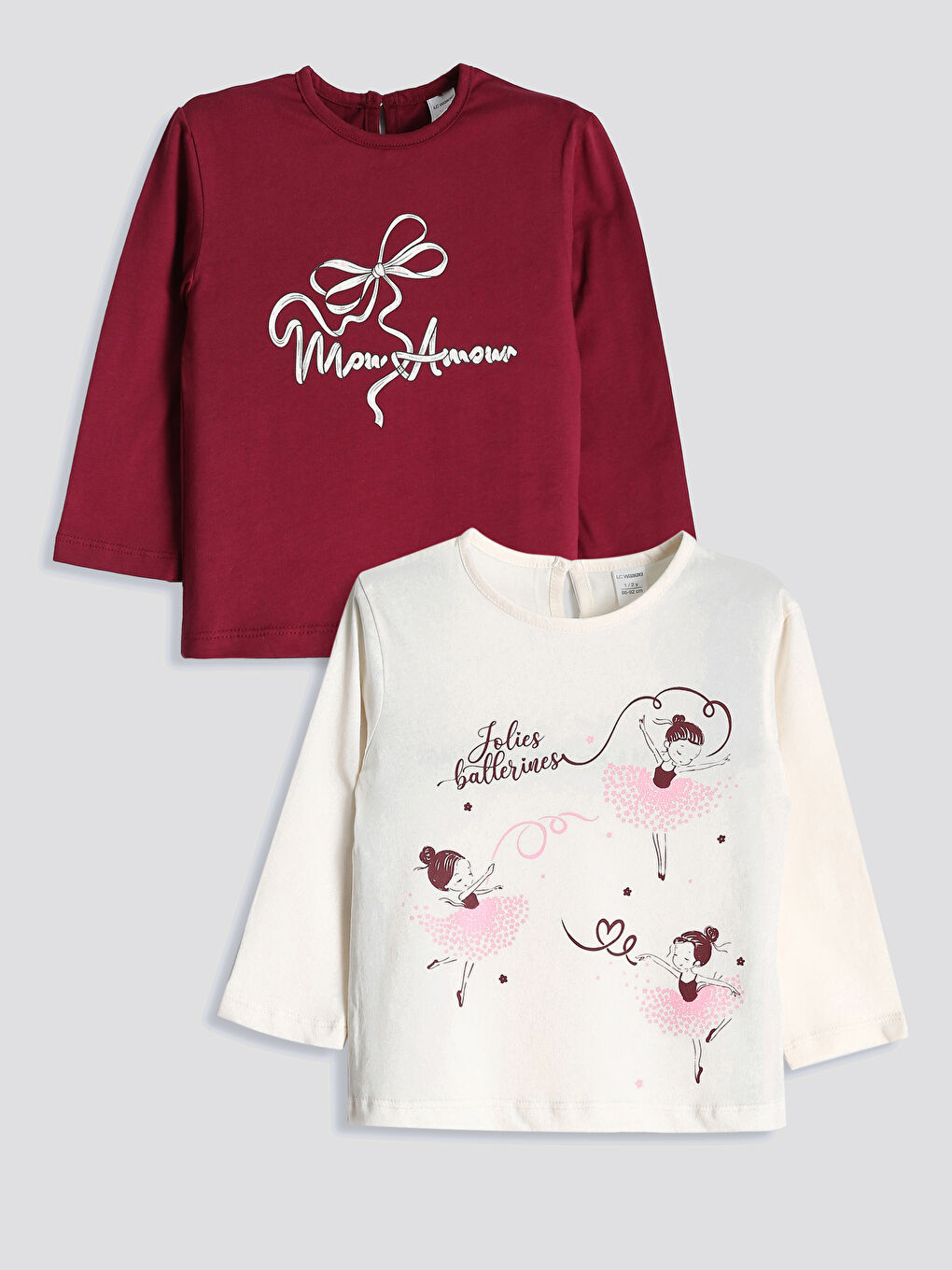 Crew Neck Printed Girls' T-Shirt 2 Pack